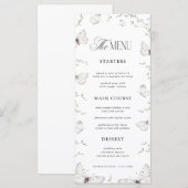 Schmetterlingsgarten-Baby-Shower oder Braut-Shower Menükarte (Vorne/Hinten)