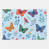 Schmetterlingsgarten-Geschenkpapier – Farbige Flor Geschenkpapier Set (Vorderseite 2)