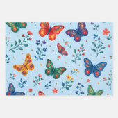 Schmetterlingsgarten-Geschenkpapier – Farbige Flor Geschenkpapier Set (Vorderseite)