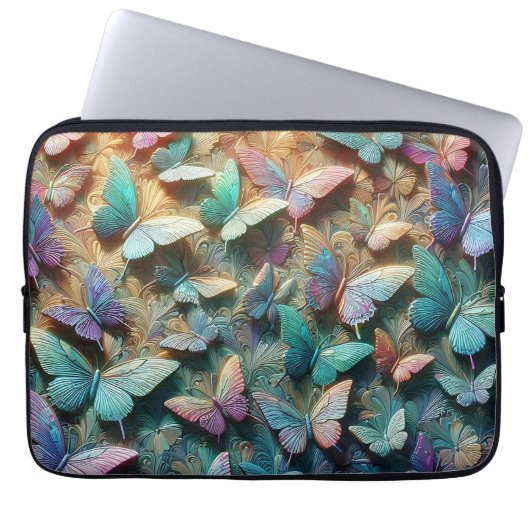 Schmetterlingsgarten in allen Farben Laptopschutzhülle (Vorderseite)