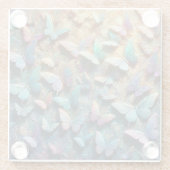 Schmetterlingsgarten-Mausepad mit Iris-Effekt Glasuntersetzer (Rückseite)