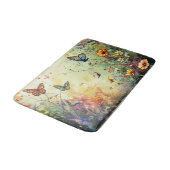 Schmetterlingsgarten mit goldenem Akzent Badematte (Schrägansicht)