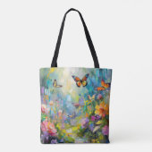 Schmetterlingsgarten Modernes Abstraktes Gemälde Tasche (Rückseite)