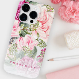 Schmetterlingsgarten Pink Floral Case-Mate iPhone 14 Pro Hülle