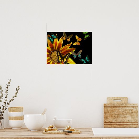 Schmetterlingsgarten Poster (Küche)