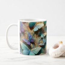 Schmetterlingsgarten-Tasse mit Iris-Effekt
