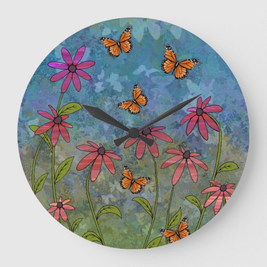 "Schmetterlingsgarten" Wanduhr (Vorderseite)