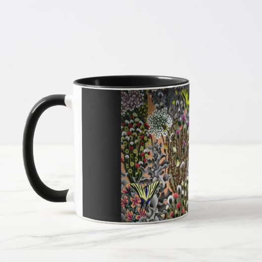 Schmetterlingsgarten Weide Vintage Illustration Tasse (Links)