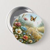 Schmetterlingsgarten Wildblumenwiese Button (Vorne & Hinten)