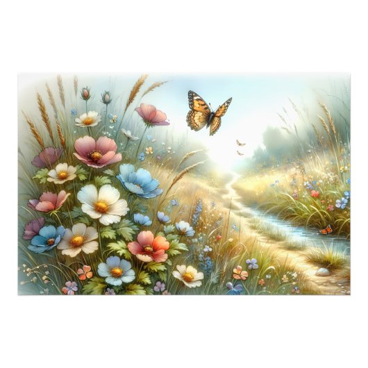 Schmetterlingsgarten Wildblumenwiese Fotodruck (Vorne)