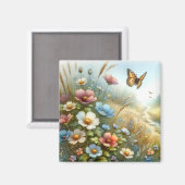 Schmetterlingsgarten Wildblumenwiese Magnet (Vorderseite/Rückseite)