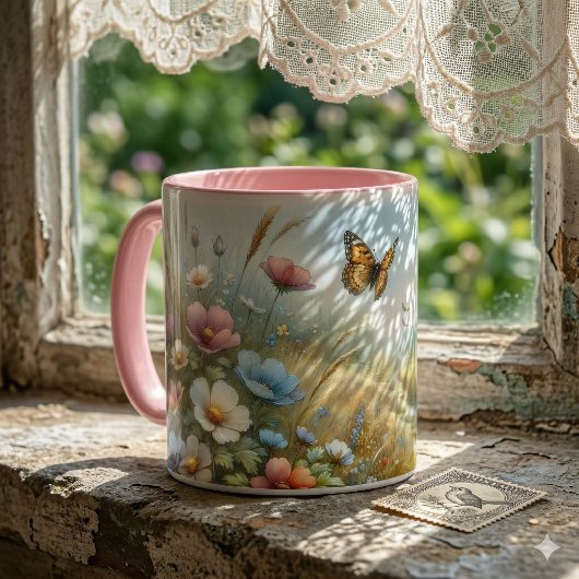 Schmetterlingsgarten Wildblumenwiese Tasse
