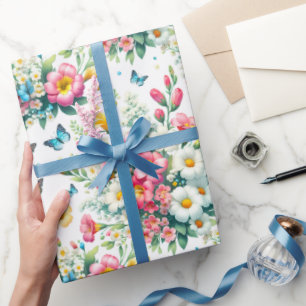 Schmetterlingsgartenblüte Geschenkpapier