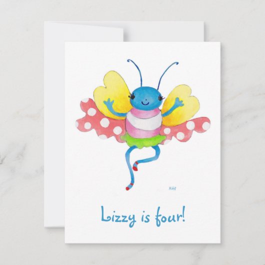 Schmetterlingsgeburtseinladung Einladung (Vorderseite)