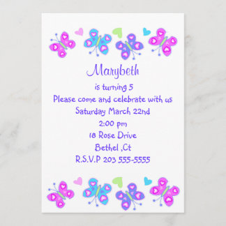 Schmetterlingsgeburtstagseinladung Einladung