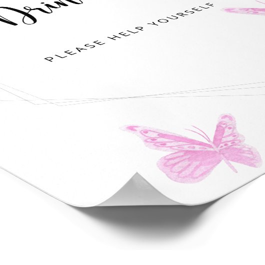 Schmetterlingsgetränke helfen dir selbst poster (Ecke)