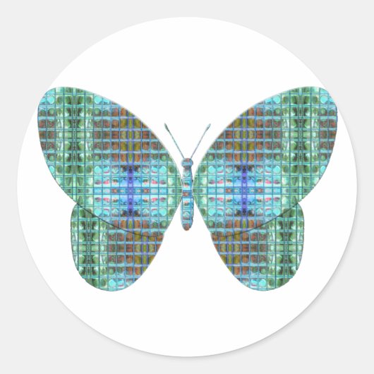 Schmetterlingsglaseffekt Runder Aufkleber (Vorderseite)