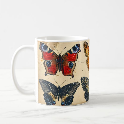 Schmetterlingsglück: Vintage Kaffeetasse (Links)