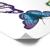 Schmetterlingsgrenze im leeren benutzerdefinierbar poster (Ecke)