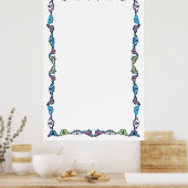 Schmetterlingsgrenze im leeren benutzerdefinierbar poster (Küche)