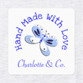 Schmetterlingshandgefertigt mit Liebe Personalisie Etiketten (Design 1)