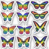 Schmetterlingsheber für Regenbogen Aufkleber (Vorderseite)