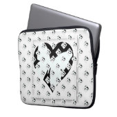 Schmetterlingsherz auf Weiß Laptopschutzhülle (Vorderseite Links)