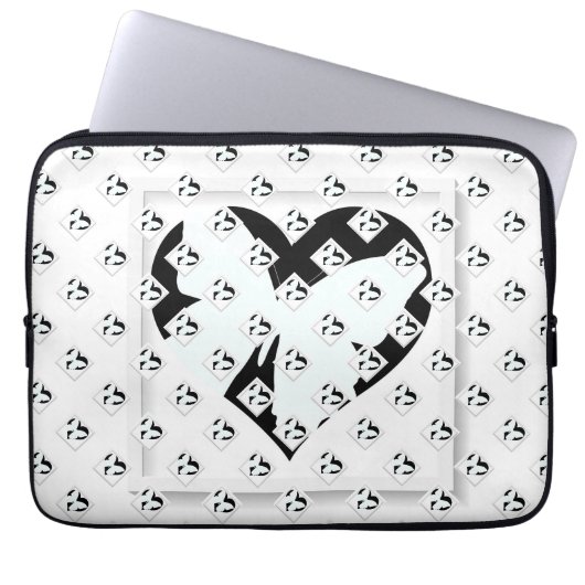 Schmetterlingsherz auf Weiß Laptopschutzhülle (Vorderseite)