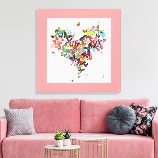 Schmetterlingsherz - Canvas Print - SRF Leinwanddruck (Insitu (Wohnzimmer))
