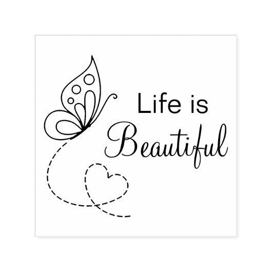 Schmetterlingsherz - Das Leben ist schön Permastempel (Design)