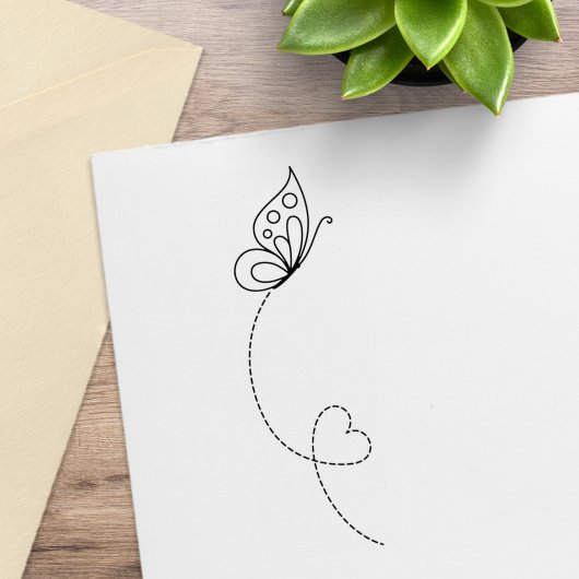 Schmetterlingsherz - Farbe ich Gummistempel