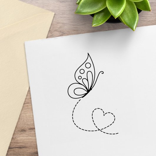 Schmetterlingsherz - Farbe ich Gummistempel