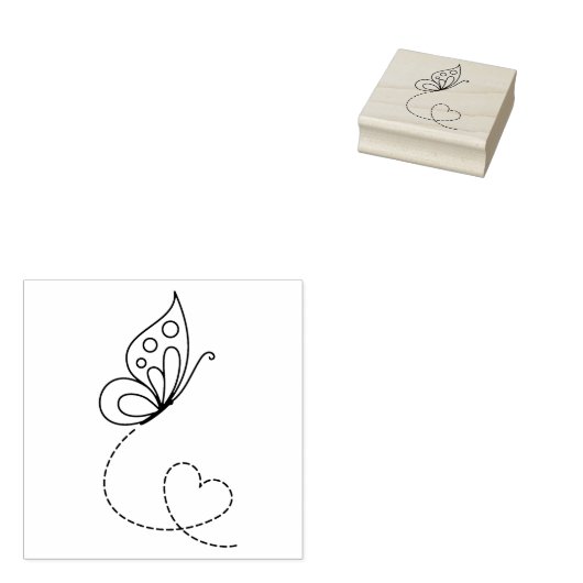 Schmetterlingsherz - Farbe ich Gummistempel (Stempel)