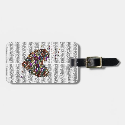 Schmetterlingsherz Gepäckanhänger (Vorderseite horizontal)