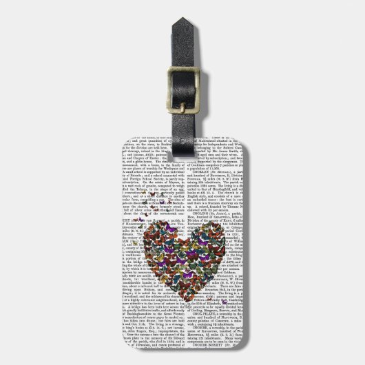 Schmetterlingsherz Gepäckanhänger (Vorderseite vertikal)