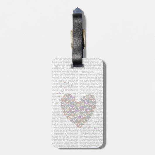 Schmetterlingsherz Gepäckanhänger (Rückseite vertikal)