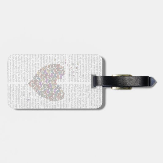 Schmetterlingsherz Gepäckanhänger (Rückseite horizontal)