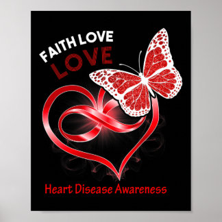 Schmetterlingsherz Glaube Hoffnung Liebe Herzkrank Poster