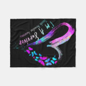 Schmetterlingsherz Ich bin ein Überlebender Suizid Fleecedecke (Vorderseite (Horizontal))