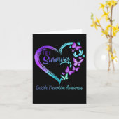 Schmetterlingsherz Ich bin ein Überlebender Suizid Karte (Gelbe Blume)