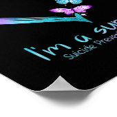 Schmetterlingsherz Ich bin ein Überlebender Suizid Poster (Ecke)