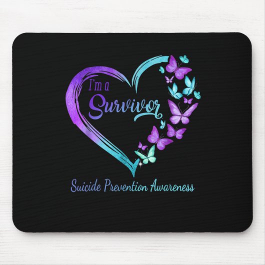 Schmetterlingsherz im Überlebenden Suizidpräventio Mousepad (Vorne)