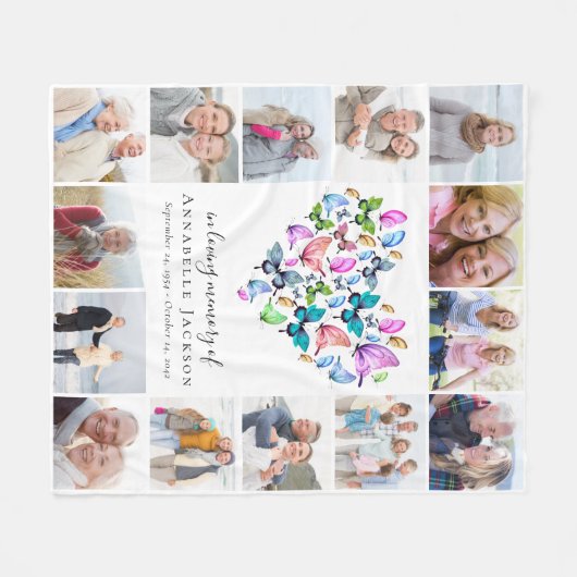 Schmetterlingsherz in liebenswerter Erinnerungsfot Fleecedecke (Vorderseite (Horizontal))