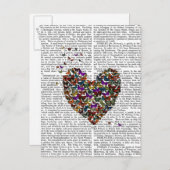 Schmetterlingsherz Postkarte (Vorne/Hinten)