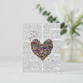 Schmetterlingsherz Postkarte (Stehend Vorderseite)