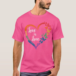 Schmetterlingsherz Regenbogen Liebe Ist Liebe LGBT T-Shirt
