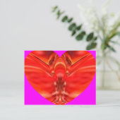 Schmetterlingsherz - Roter Glamour Postkarte (Stehend Vorderseite)