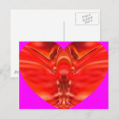 Schmetterlingsherz - Roter Glamour Postkarte (Vorne/Hinten)