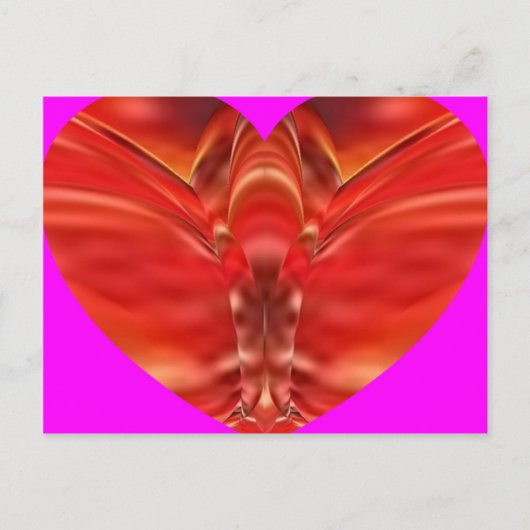 Schmetterlingsherz - Roter Glamour Postkarte (Vorderseite)