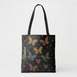 Schmetterlingsherzen Benutzerdefinierter Name Tasche